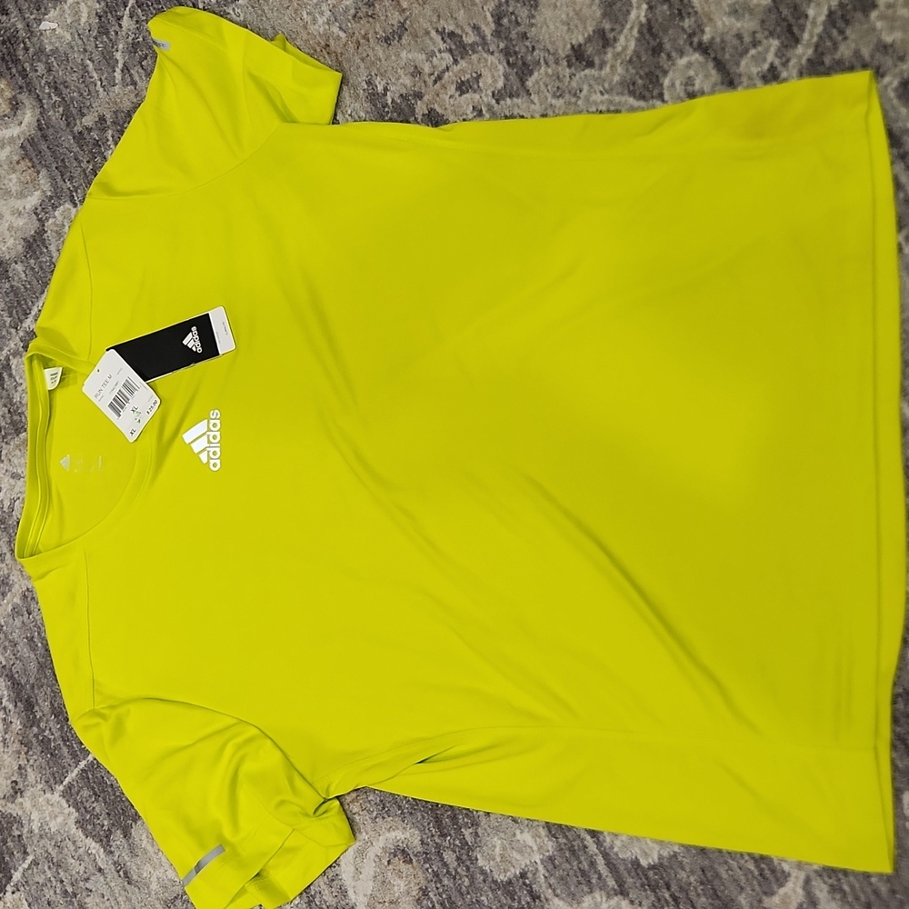 Adidas Mens Running Tee Climalite Yellow Nwt XL